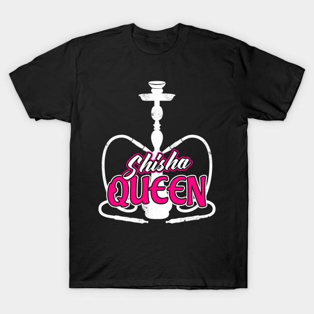 Shisha Queen Water Pipe Hookah Lovers Ladies T-Shirt by Foxxy Merch